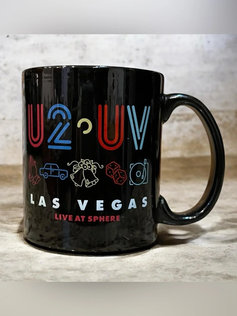 U2 UV The Sphere Las Vegas Official Coffee Mug 5 Symbols RARE HTF Collectible